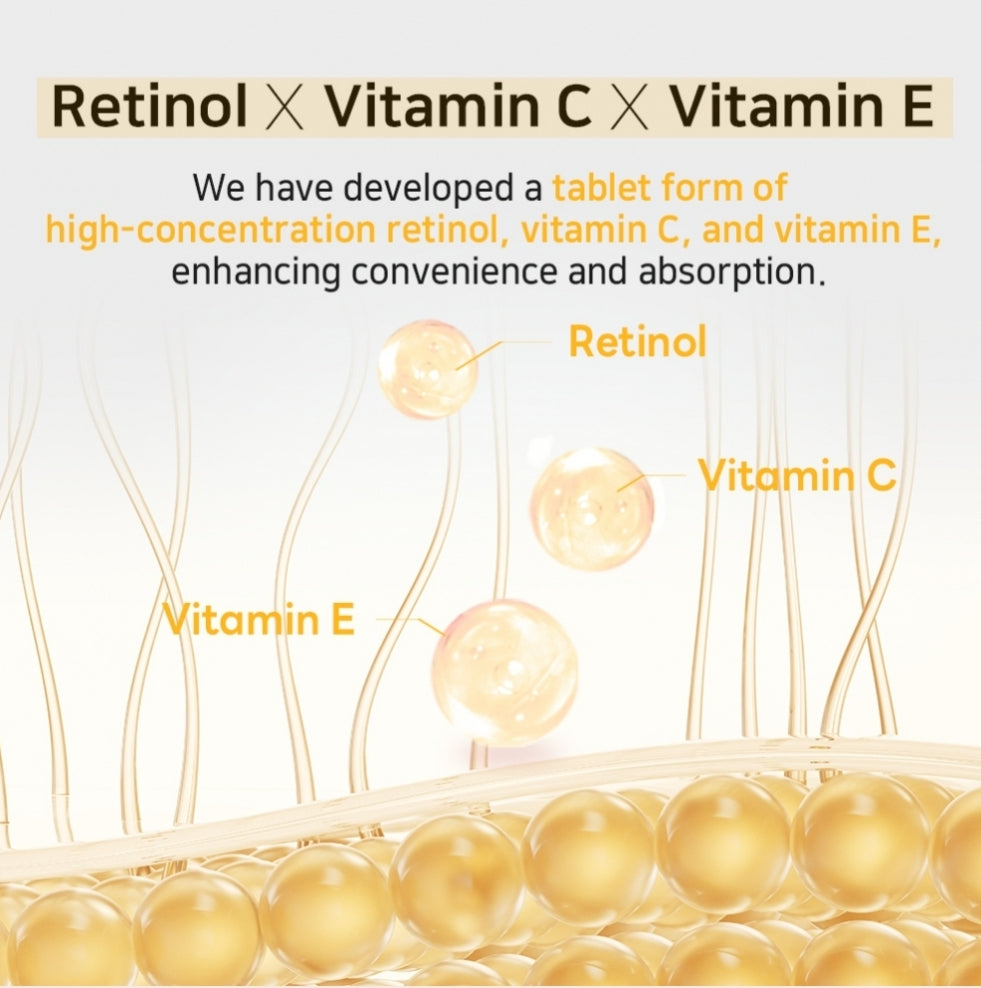 APLB - Retinol Vitamin C Vitamin E Beauty Tablet 500 MG 30 Tabletas | Tabletas Antioxidantes 3