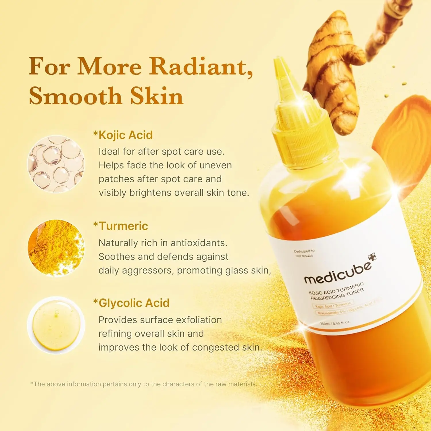 MEDICUBE - Kojic Acid Turmeric Resurfacing Toner 250 ML	 | Tonico Antimanchas 3