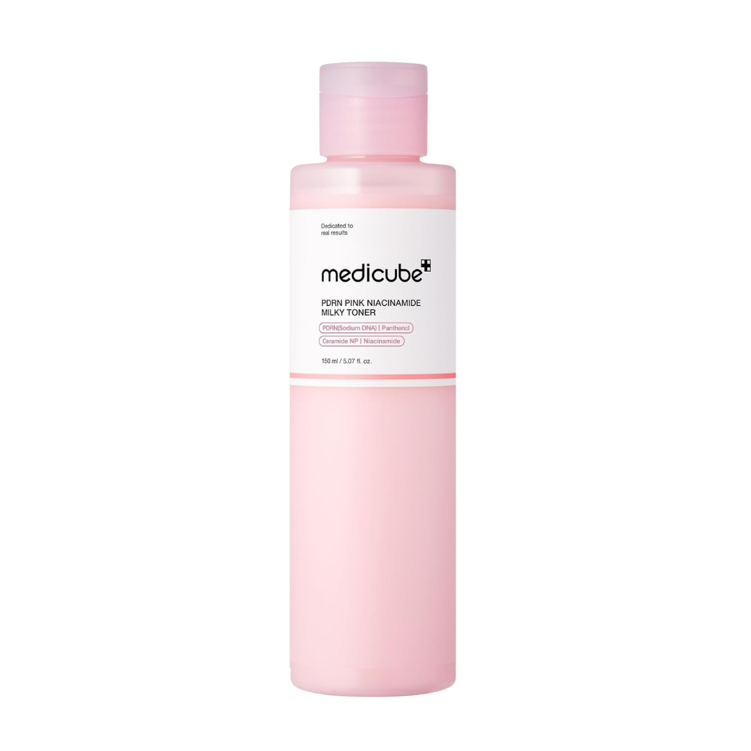 MEDICUBE - PDRN Pink Niacinamide Milky Toner 150 ML | Tonico Reparador y unificador de Tono