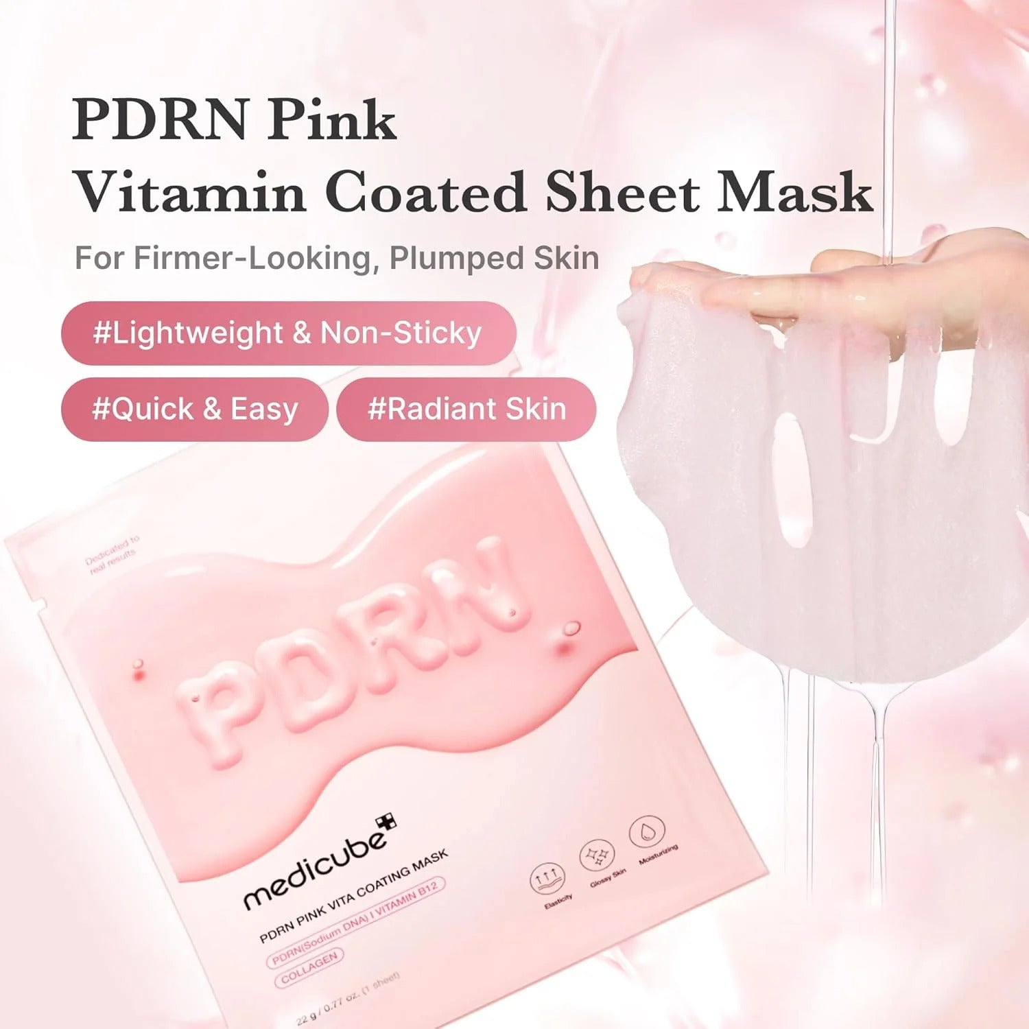 MEDICUBE - PDRN Pink Vita Coating Mask 1 PC | Mascarilla	Hidratacion Intensa Antiedad 5