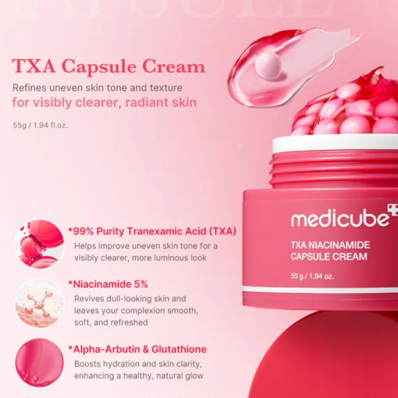 MEDICUBE - TXA Niacinamide Capsule Cream 55 GR | Crema Antimanchas 4