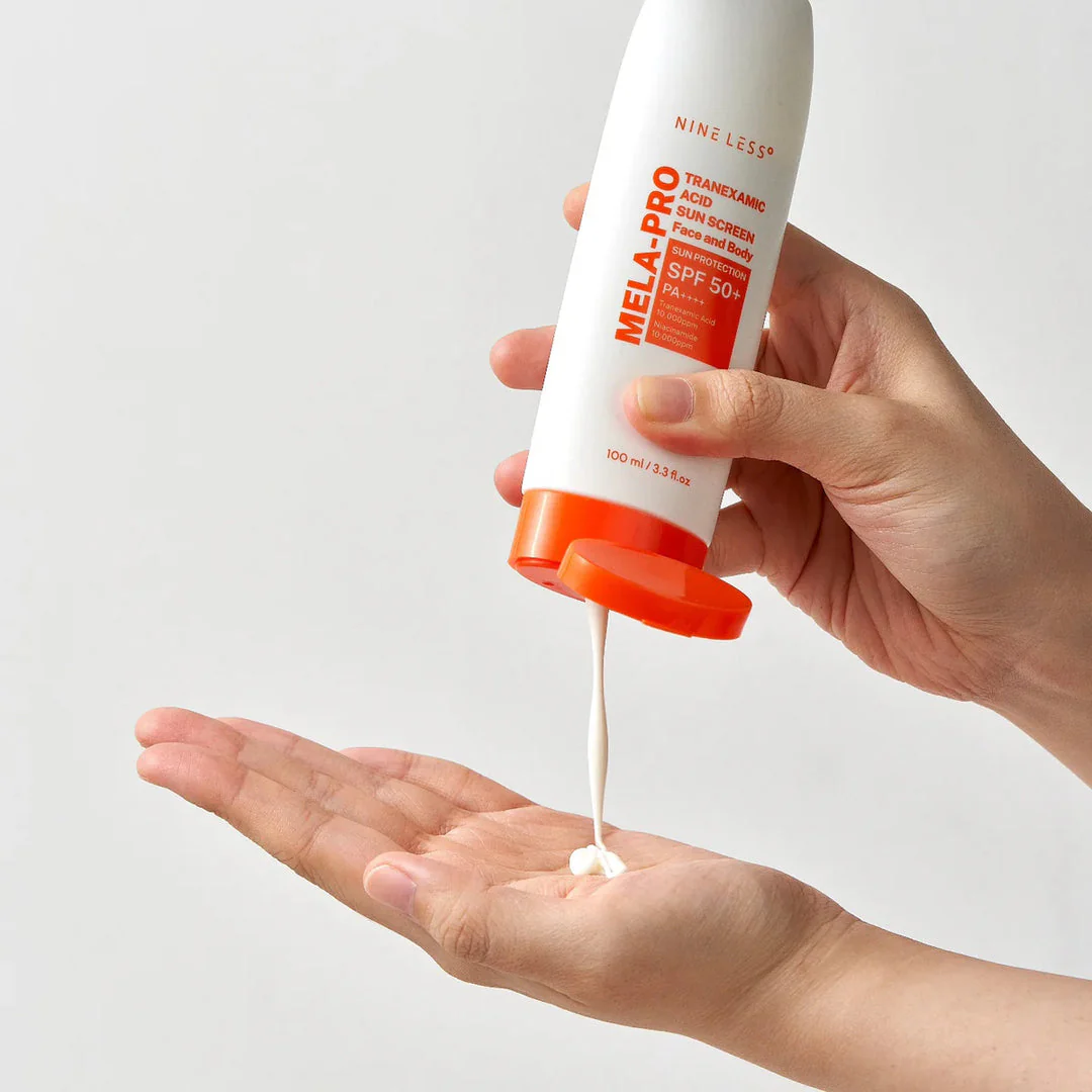 NINELESS - MELA-PRO Tranexamic Acid Sun Screen Face and Body SPF50+ PA++++ 100 ML | Protector Solar Antimanchas4 