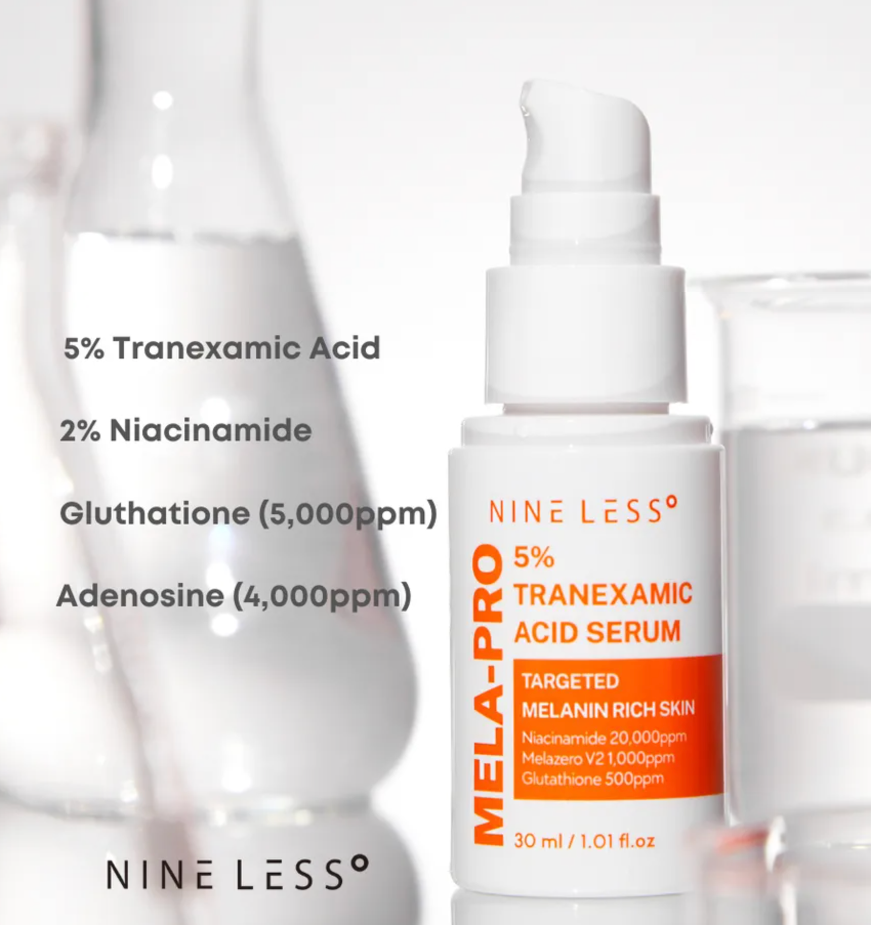 NINELESS - Mela-Pro 5% Tranexamic Acid Serum 30 ML | Suero Antimanchas y Unificador de Tono 4