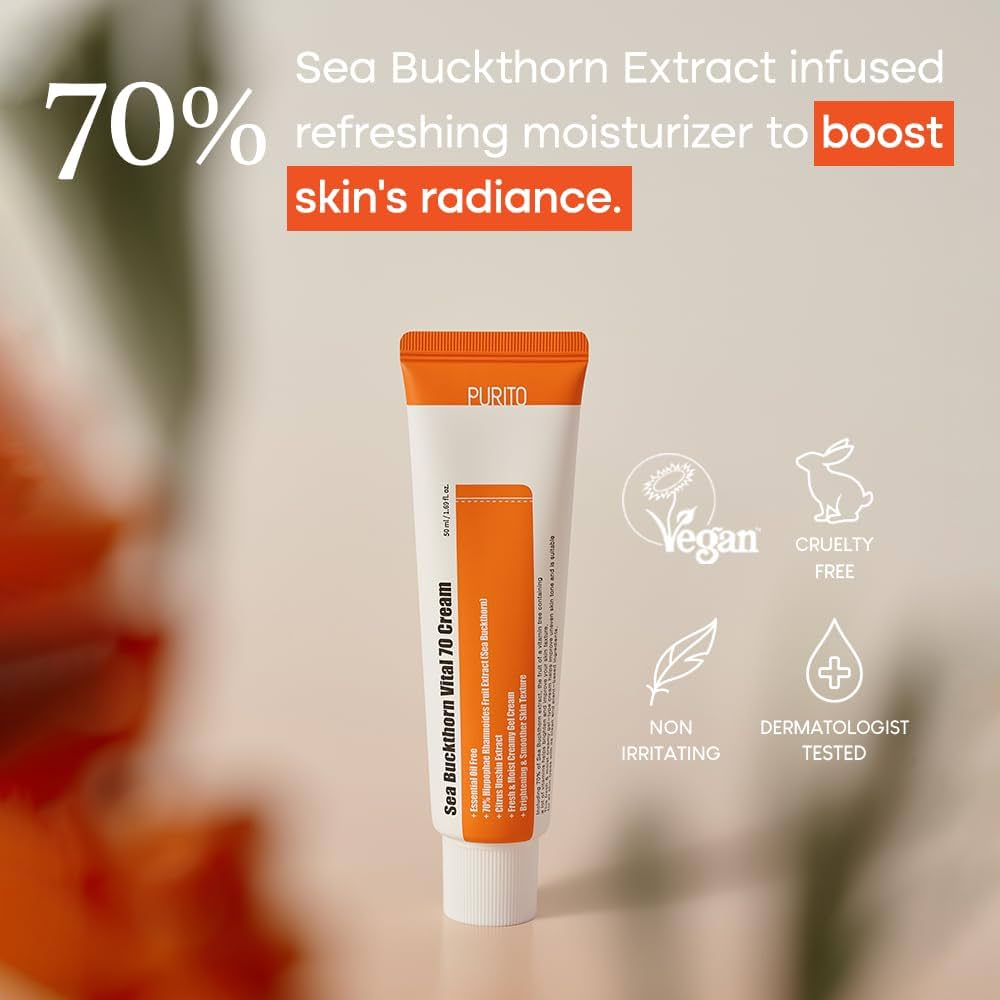 PURITO SEOUL - Sea Buckthorn Vital 70 Cream 50 ML | Crema Unificadora de Tono 3