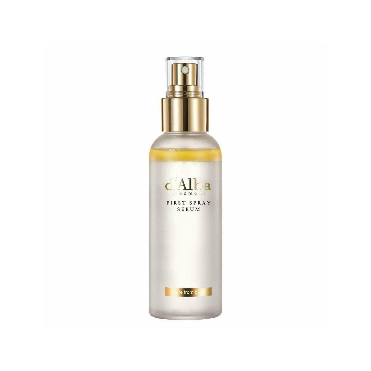 Chai thủy tinh mờ d'Alba White Truffle First Spray Serum 50ml với vòi xịt ánh vàng, đúng phân loại 50ml trên listing Shopee